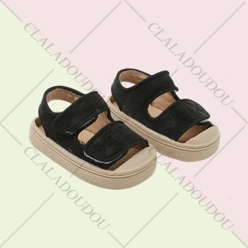 12-16cm Brand Girl's Summer Soft Closed-Toe Sandals,Solid Outdoor Casual Sandals For 0-3years Toddler Boys,Baby Beach Sandals