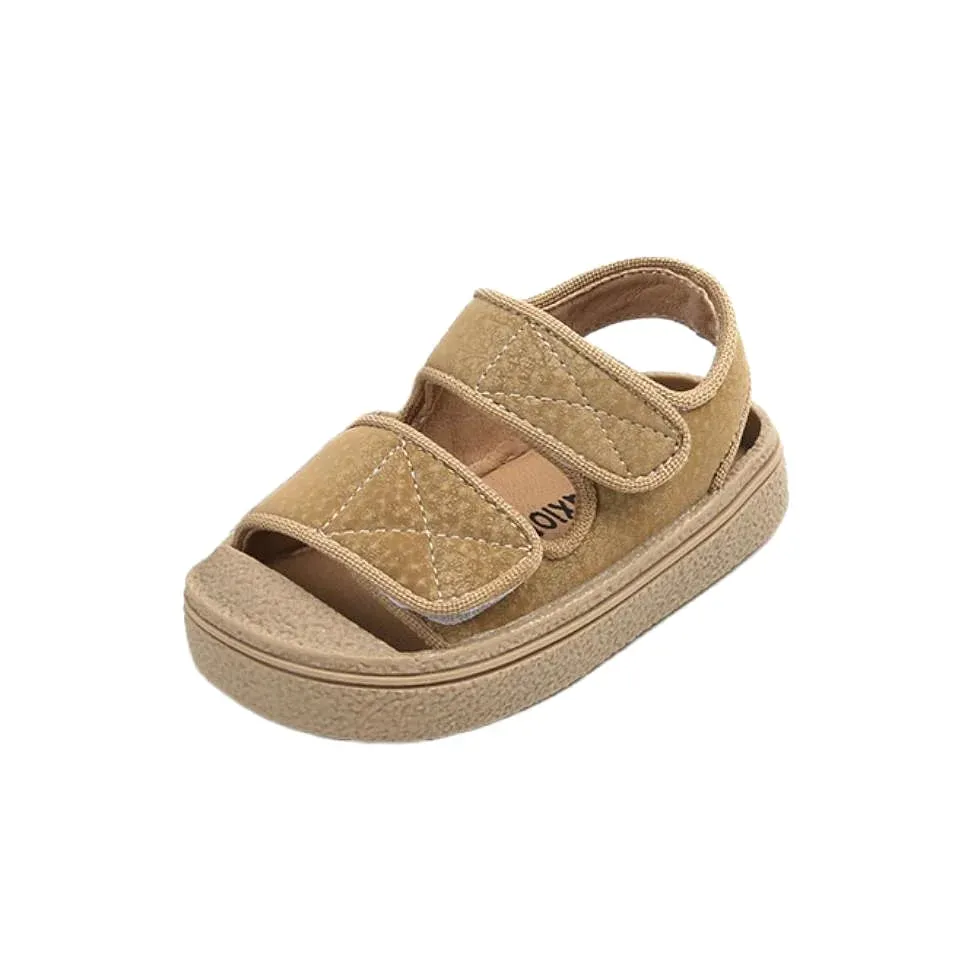 12-16cm Brand Girl's Summer Soft Closed-Toe Sandals,Solid Outdoor Casual Sandals For 0-3years Toddler Boys,Baby Beach Sandals