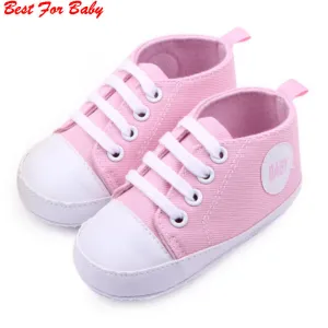 12 Colors Infant Toddler Canvas Sneakers Baby Boy Girl Soft Sole Crib Shoes First Walkers for 0-12M