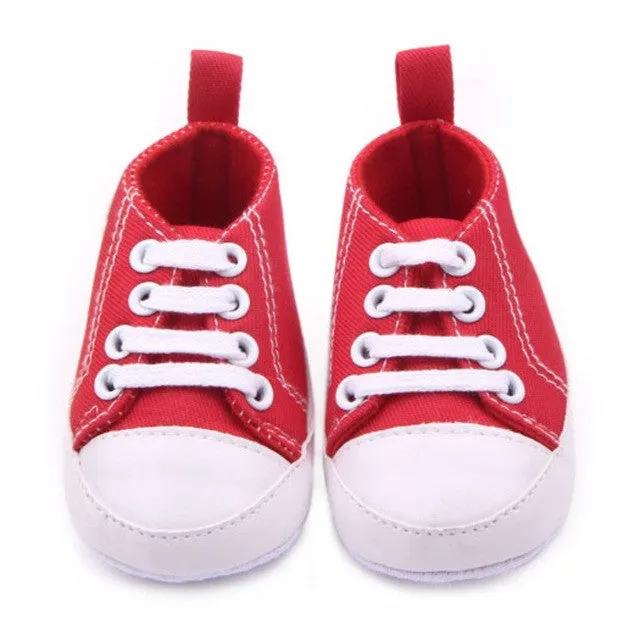 12 Colors Infant Toddler Canvas Sneakers Baby Boy Girl Soft Sole Crib Shoes First Walkers for 0-12M