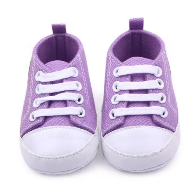 12 Colors Infant Toddler Canvas Sneakers Baby Boy Girl Soft Sole Crib Shoes First Walkers for 0-12M