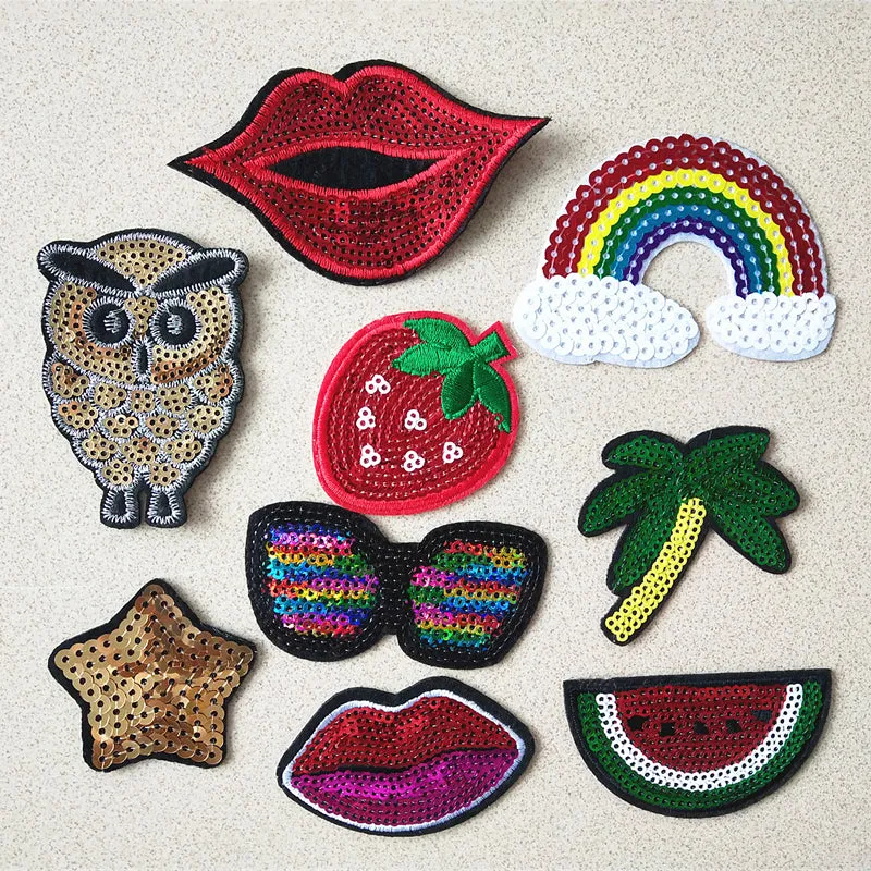 2019 Fashion patch Red carrot Cartoon Iron On Patches For Clothing Embroidery Stripe On Clothes Cute DIY Sequin Applique Badge