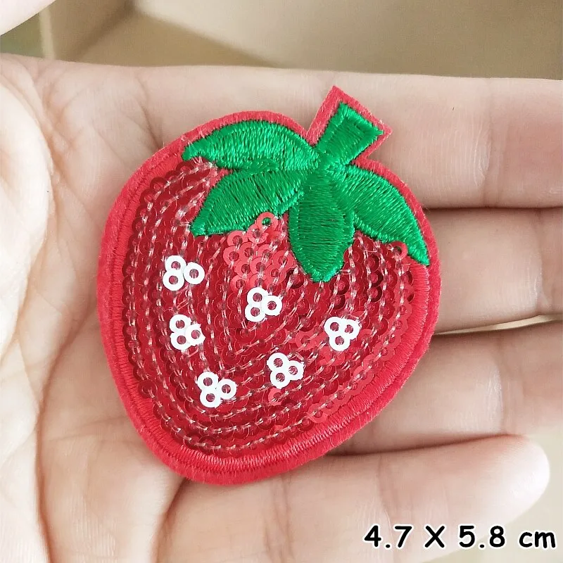 2019 Fashion patch Red carrot Cartoon Iron On Patches For Clothing Embroidery Stripe On Clothes Cute DIY Sequin Applique Badge