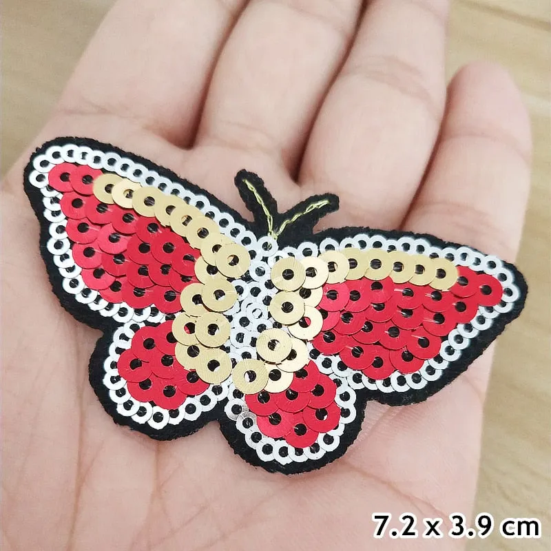 2019 Fashion patch Red carrot Cartoon Iron On Patches For Clothing Embroidery Stripe On Clothes Cute DIY Sequin Applique Badge