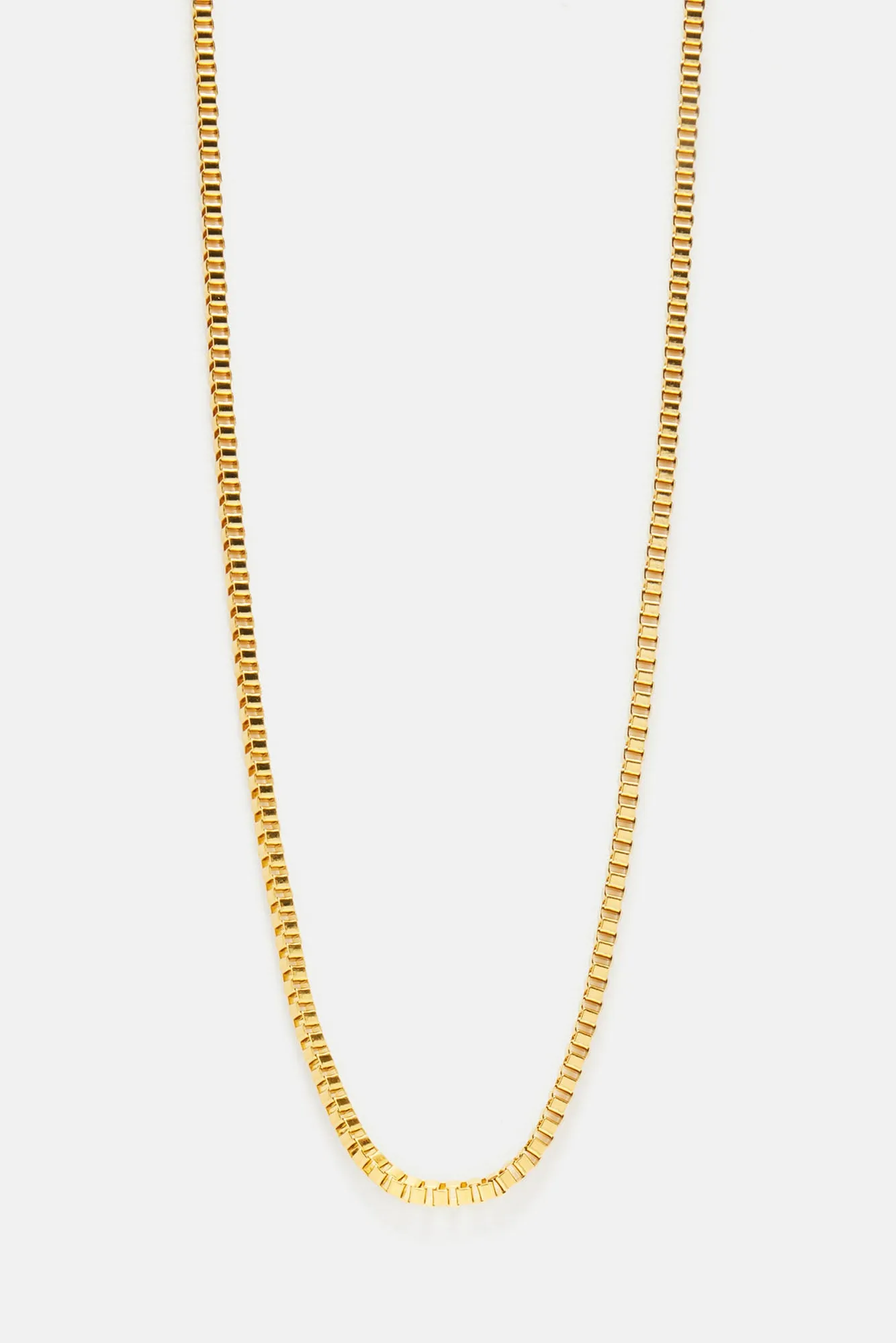 3mm Premium 20″ Box Chain Necklace - Gold