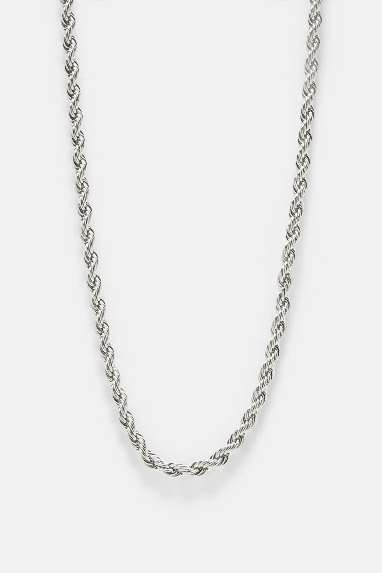 5mm Premium 18″ Rope Chain Necklace - Silver