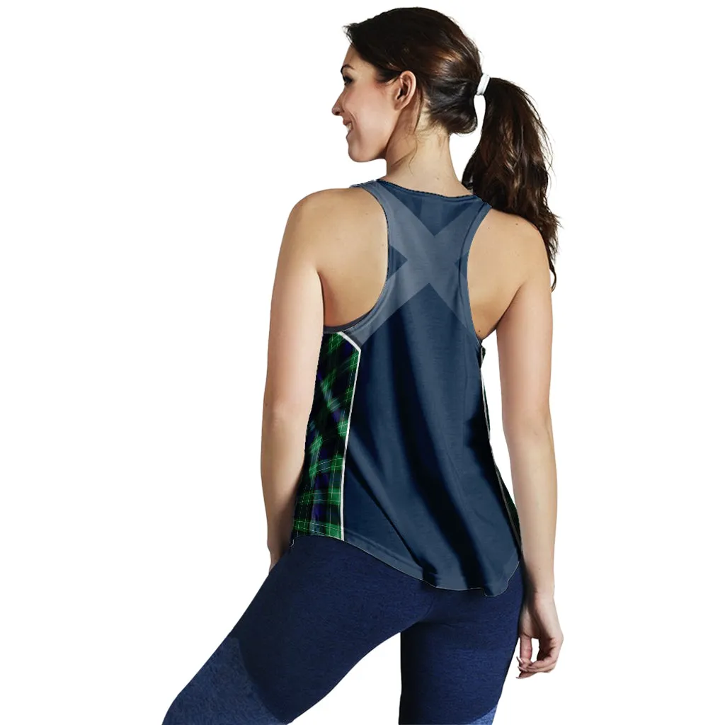 Abercrombie Tartan Women's Racerback Tanks with Family Crest and Scottish Thistle Vibes Sport Style