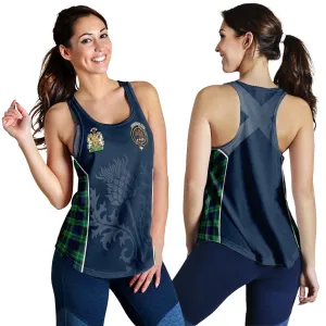 Abercrombie Tartan Women's Racerback Tanks with Family Crest and Scottish Thistle Vibes Sport Style