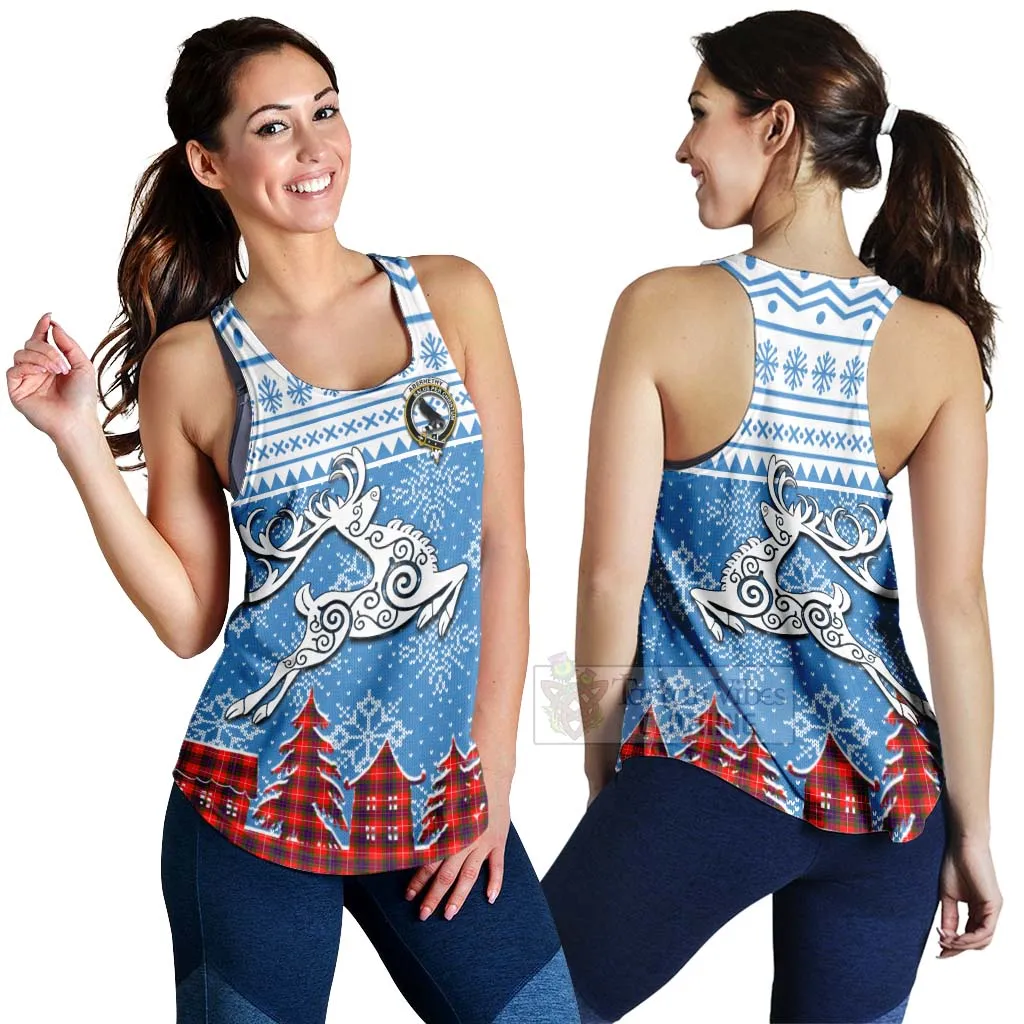 Abernethy Clan Christmas Women's Racerback Tanks Celtic Reindeer Style