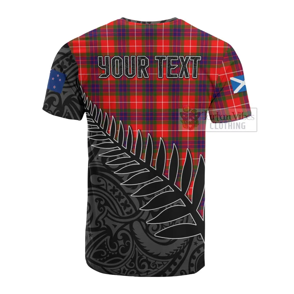 Abernethy Crest Tartan Cotton T-shirt with New Zealand Silver Fern Half Style