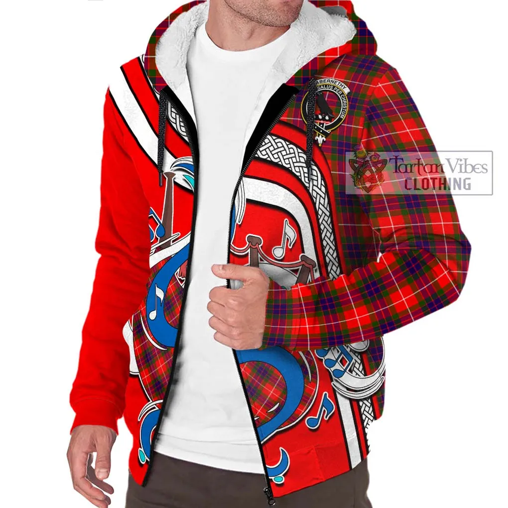 Abernethy Tartan Sherpa Hoodie with Epic Bagpipe Style