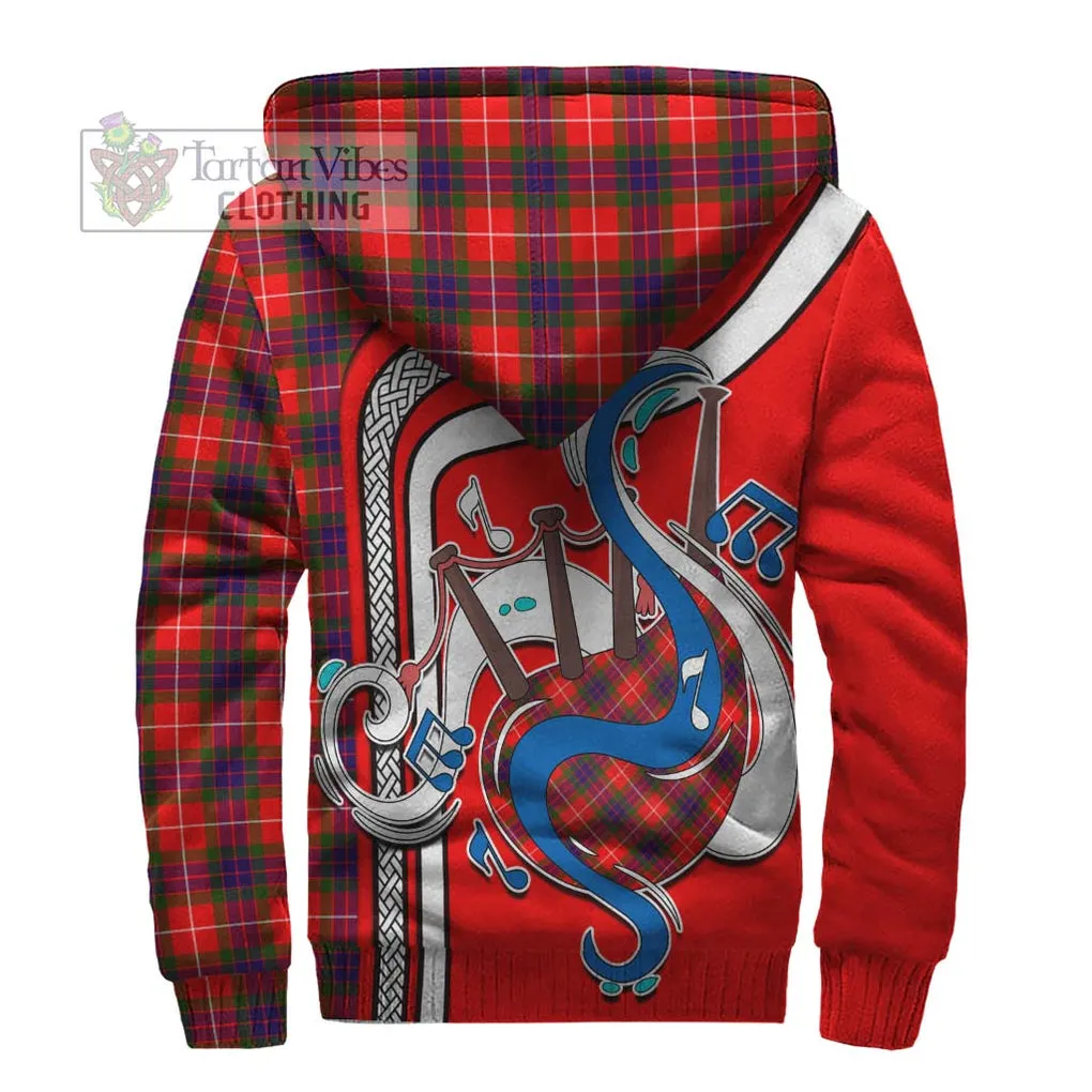 Abernethy Tartan Sherpa Hoodie with Epic Bagpipe Style