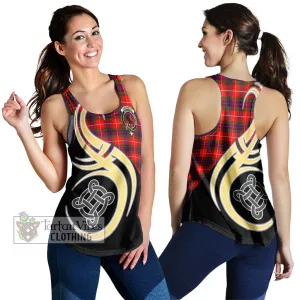 Abernethy Tartan Women's Racerback Tanks with Family Crest and Celtic Symbol Style