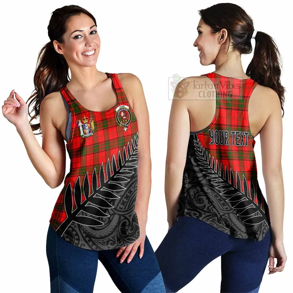 Adair Crest Tartan Women's Racerback Tanks with New Zealand Silver Fern Half Style