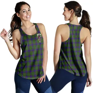 Adam Tartan Women Racerback Tanks with Family Crest