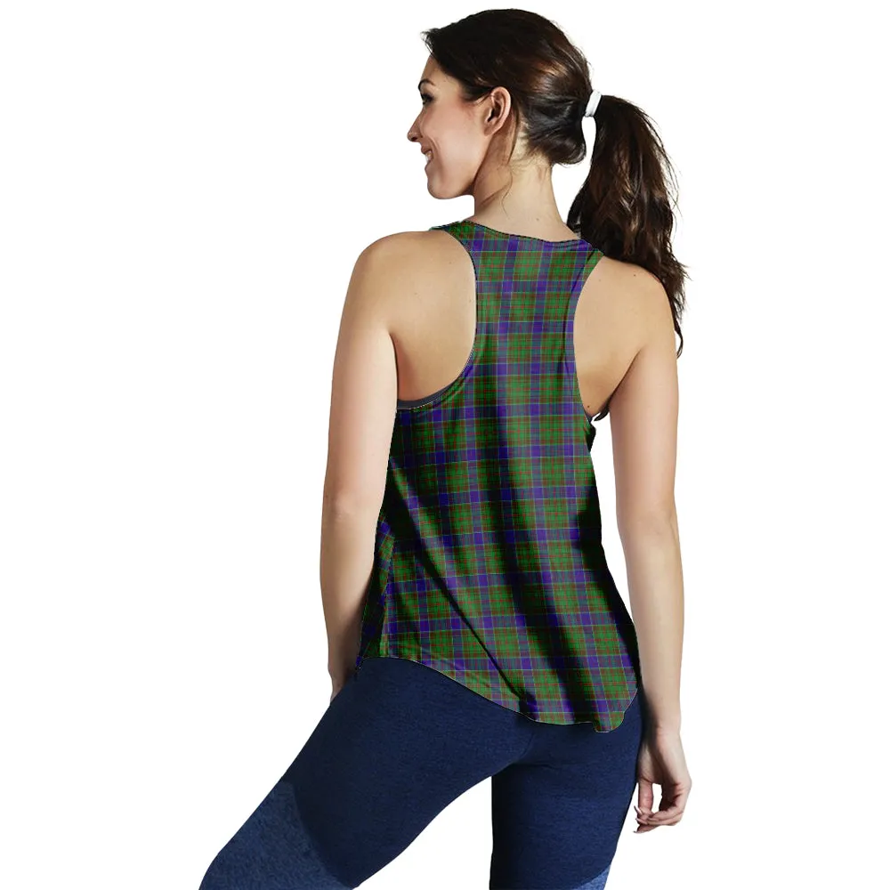 Adam Tartan Women Racerback Tanks with Family Crest