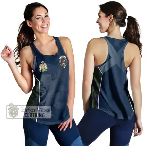 Adam Tartan Women's Racerback Tanks with Family Crest and Lion Rampant Vibes Sport Style