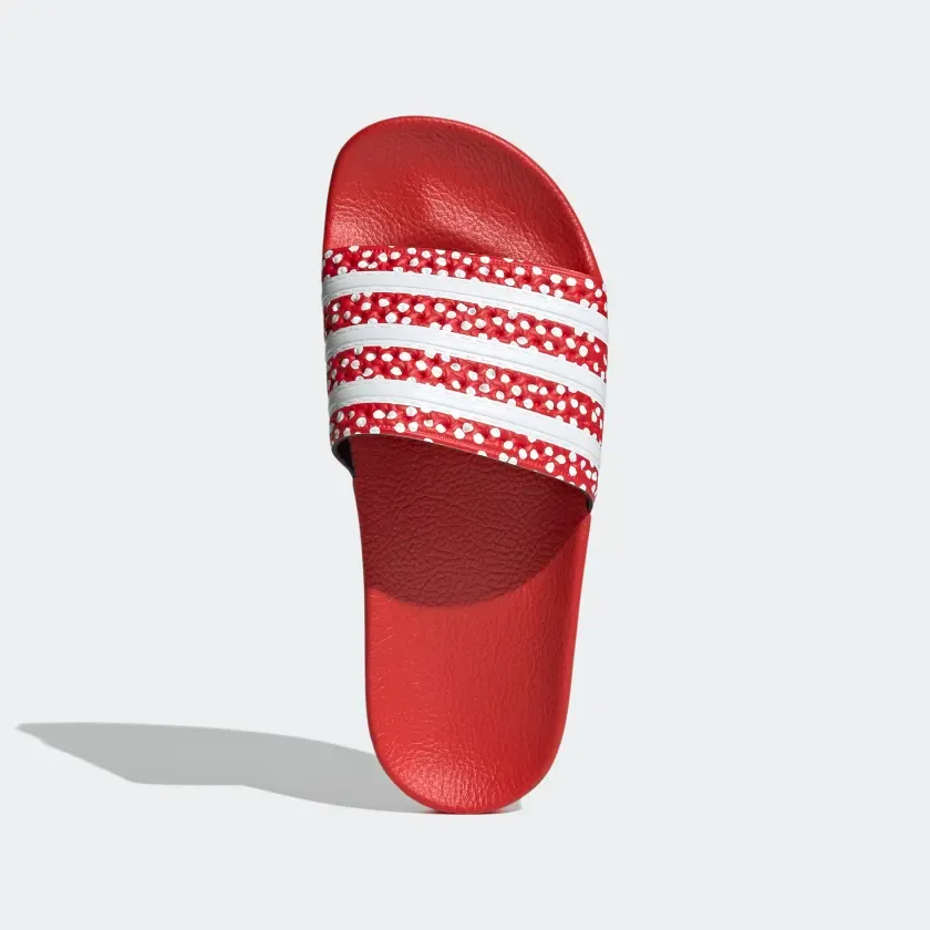 Adidas Women's Adilette Slides - Cloud White / Vivid Red