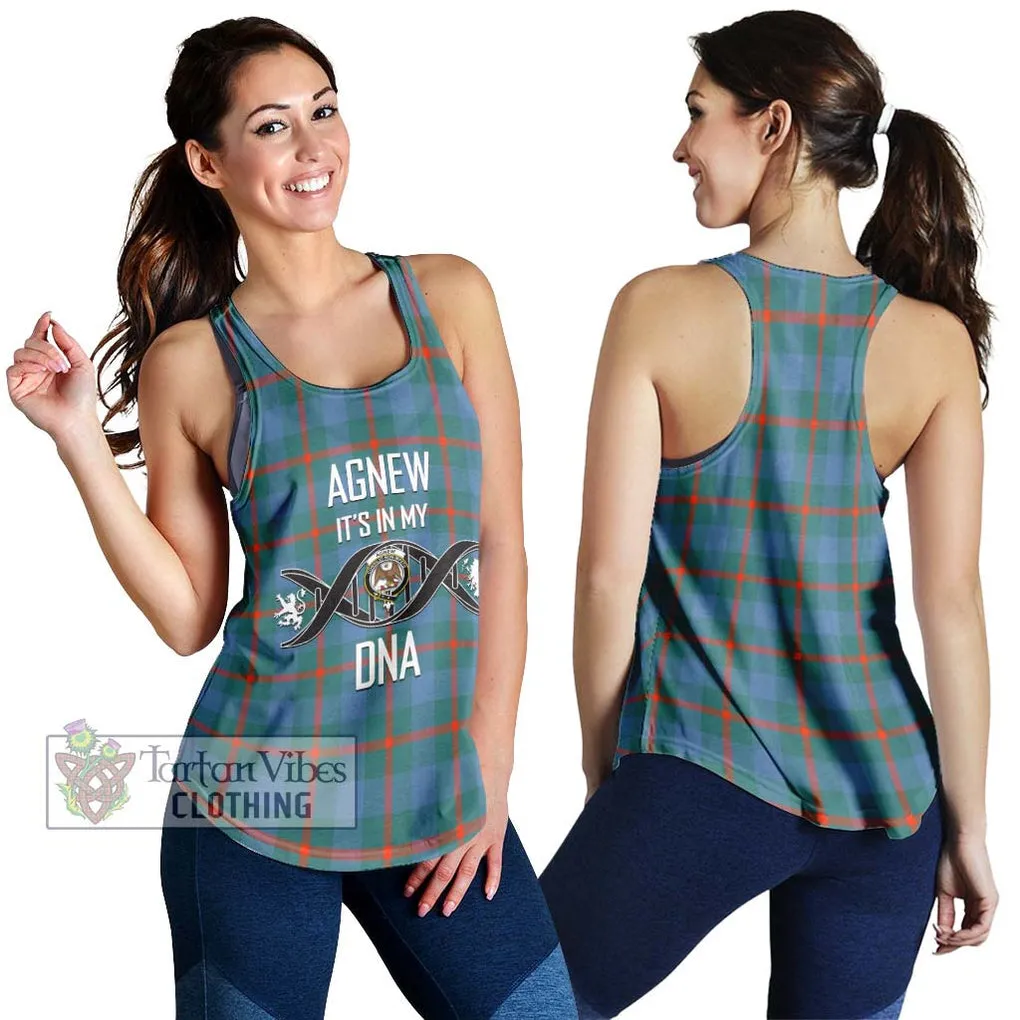 Agnew Ancient Tartan Women's Racerback Tanks with Family Crest DNA In Me Style