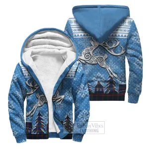 Agnew Clan Christmas Sherpa Hoodie Celtic Reindeer Style