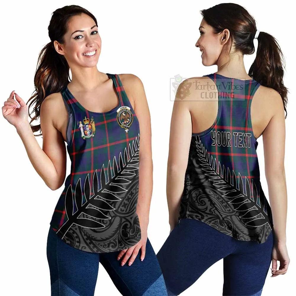 Agnew Crest Tartan Women's Racerback Tanks with New Zealand Silver Fern Half Style