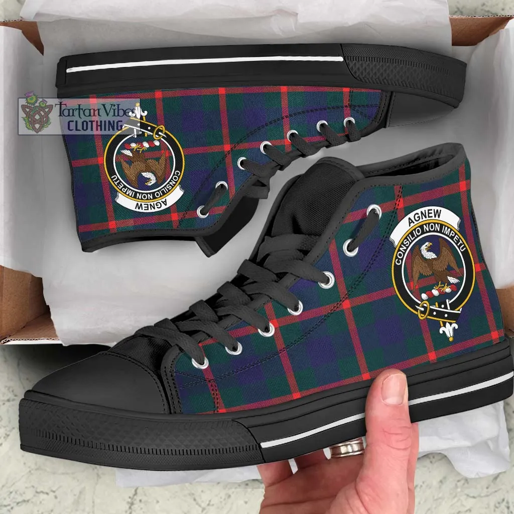 Agnew Tartan High Top Shoes with Family Crest