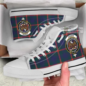 Agnew Tartan High Top Shoes with Family Crest