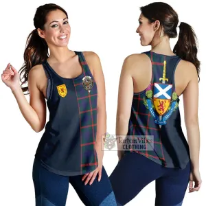 Agnew Tartan Women's Racerback Tanks Alba with Scottish Lion Royal Arm Half Style