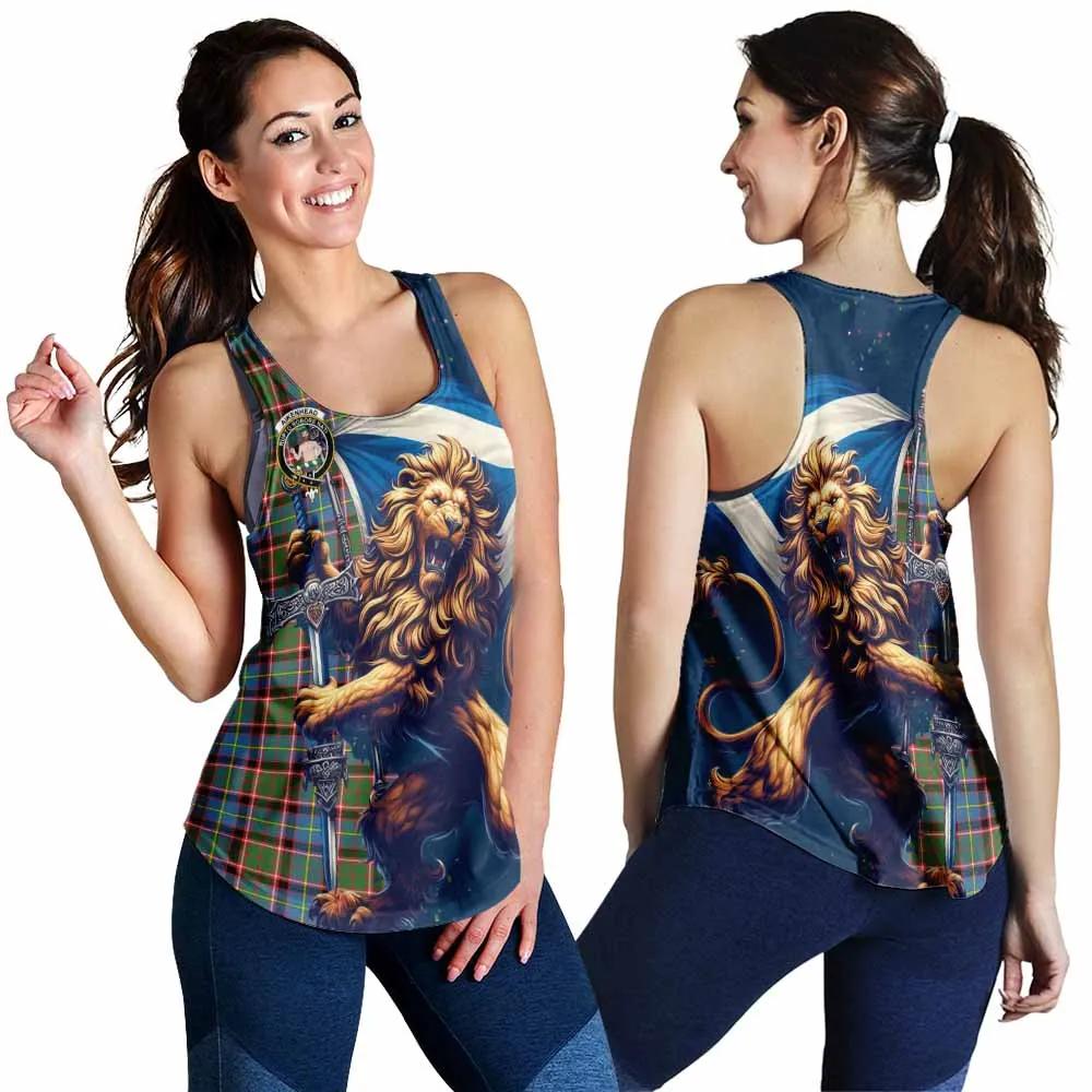 Aikenhead Tartan Family Crest Women's Racerback Tanks with Scottish Majestic Lion