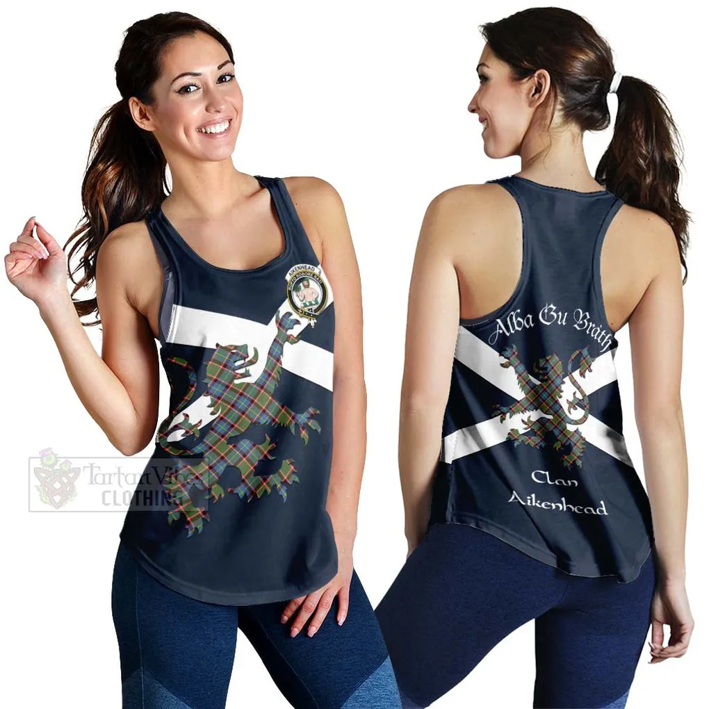 Aikenhead Tartan Lion Rampant Women's Racerback Tanks  Proudly Display Your Heritage with Alba Gu Brath and Clan Name