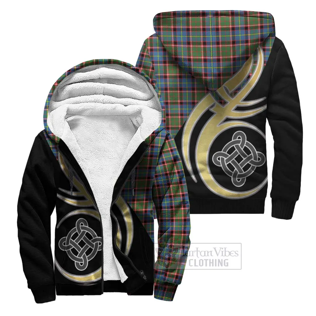 Aikenhead Tartan Sherpa Hoodie with Family Crest and Celtic Symbol Style