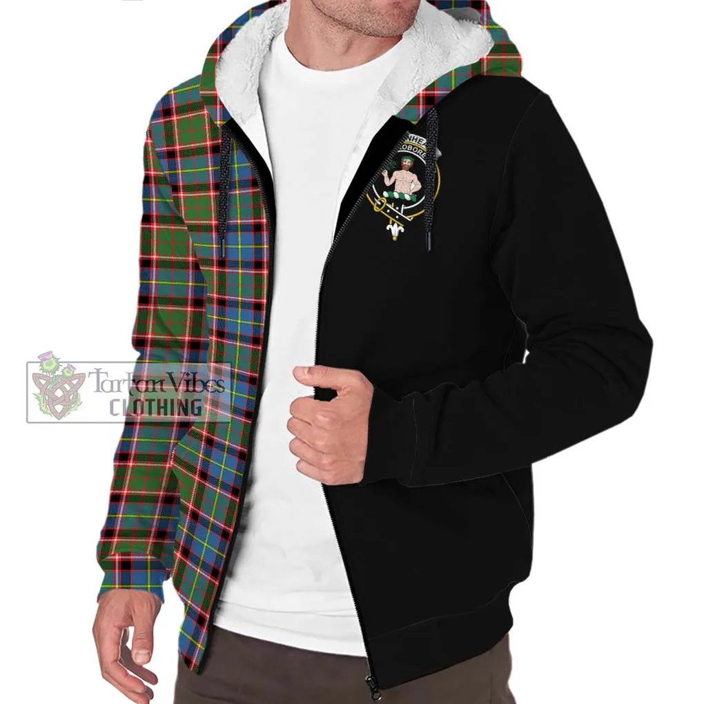 Aikenhead Tartan Sherpa Hoodie with Family Crest and Half Of Me Style