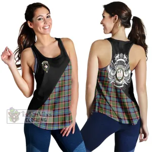 Aikenhead Tartan Women's Racerback Tanks with Family Crest and Military Logo Style