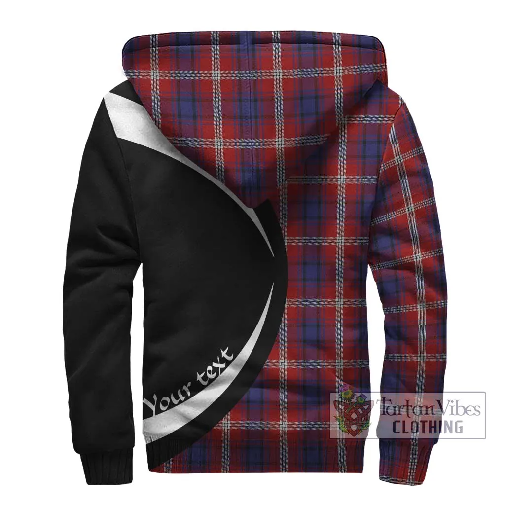 Ainslie Tartan Sherpa Hoodie with Family Crest Circle Style