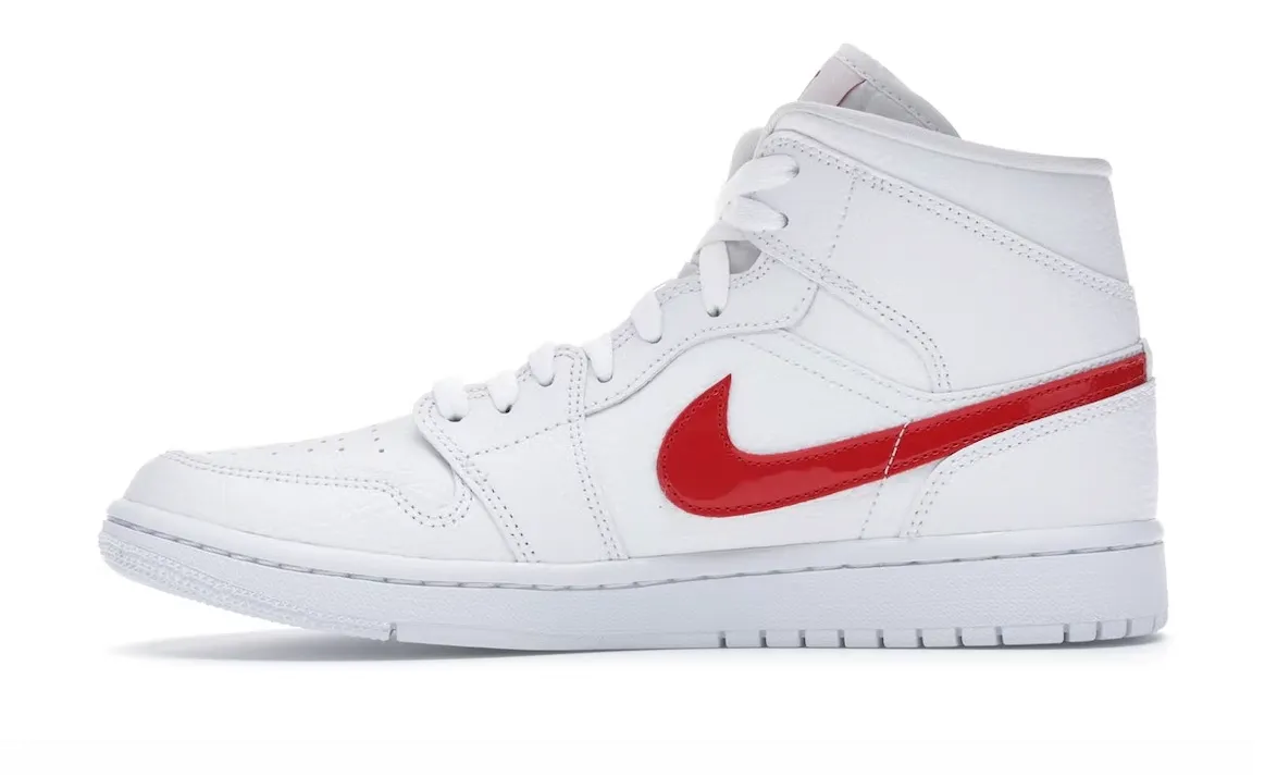 Air Jordan 1 Mid White University Red (W)