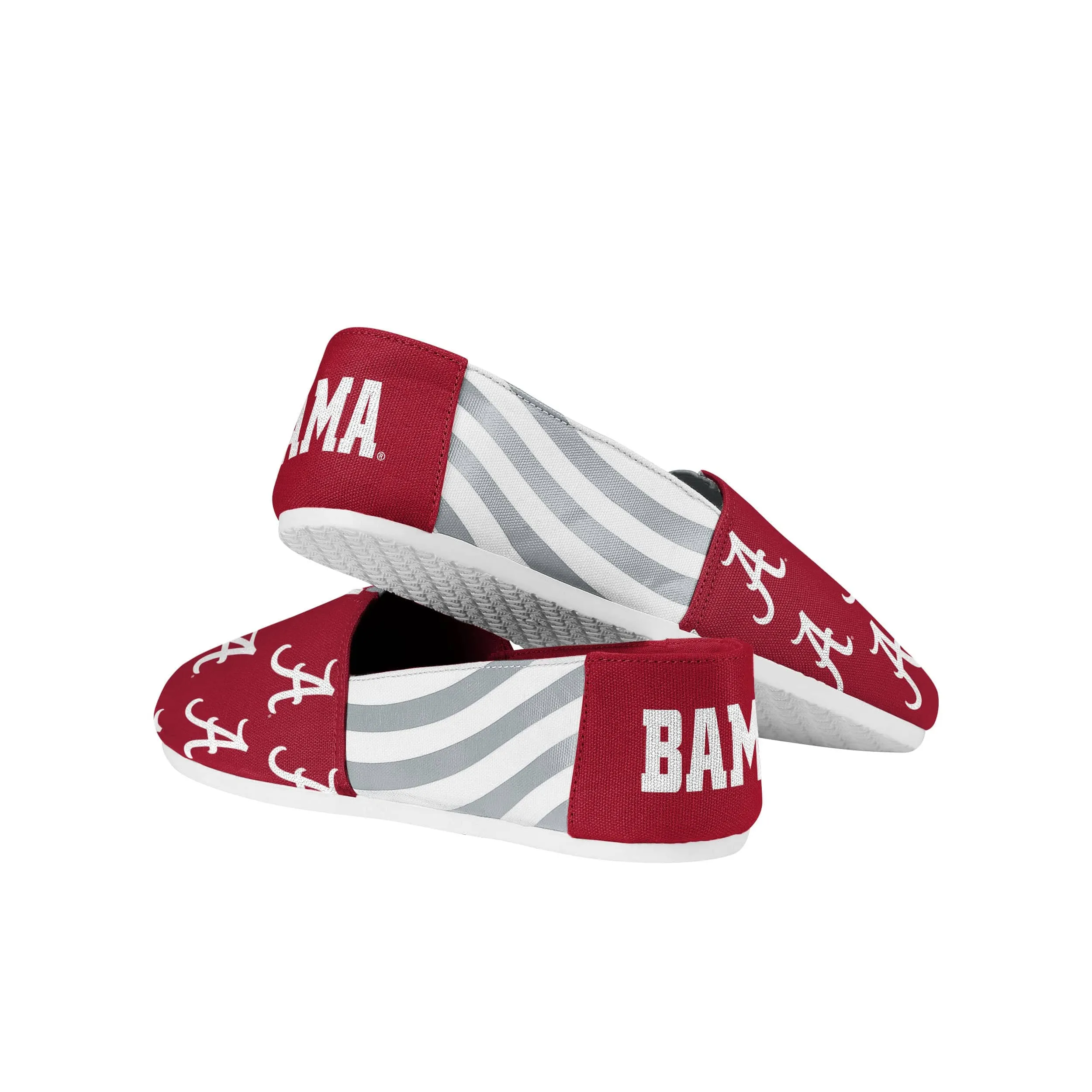 Alabama Crimson Tide NCAA Womens Stripe Canvas Shoes