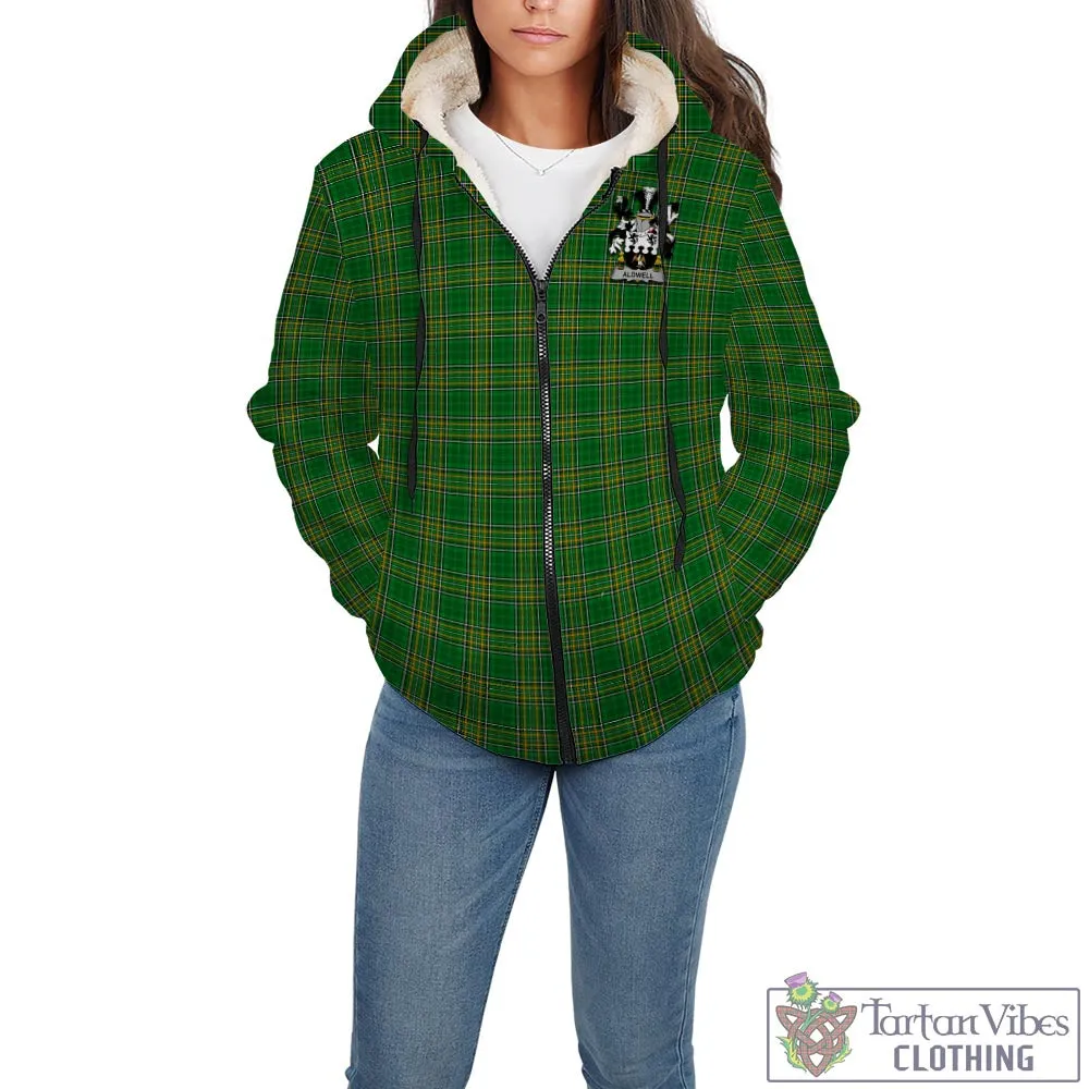 Aldwell Irish Clan Tartan Sherpa Hoodie with Coat of Arms