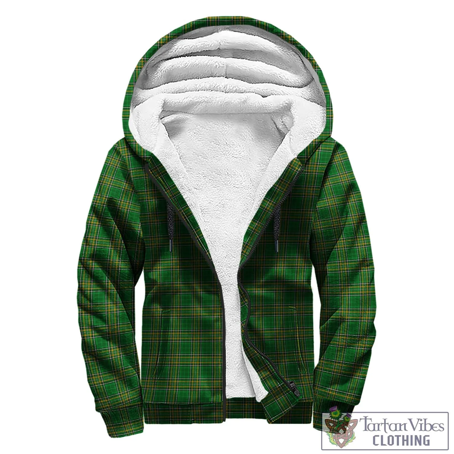 Aldwell Irish Clan Tartan Sherpa Hoodie with Coat of Arms