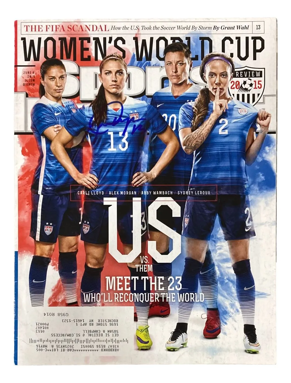 Alex Morgan Signed USA 2015 Sports Illustrated Magazine Steiner CX