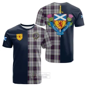 Alexander of Menstry Dress Tartan Cotton T-shirt Alba with Scottish Lion Royal Arm Half Style