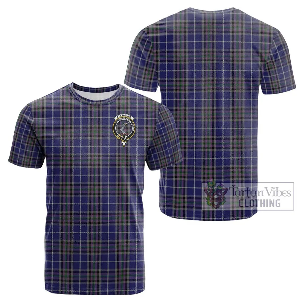 Alexander of Menstry Tartan Cotton T-Shirt with Family Crest