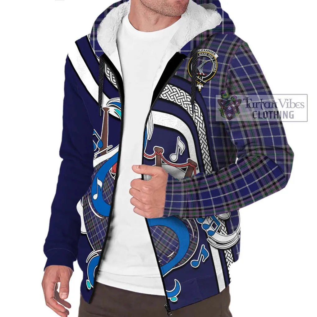 Alexander of Menstry Tartan Sherpa Hoodie with Epic Bagpipe Style