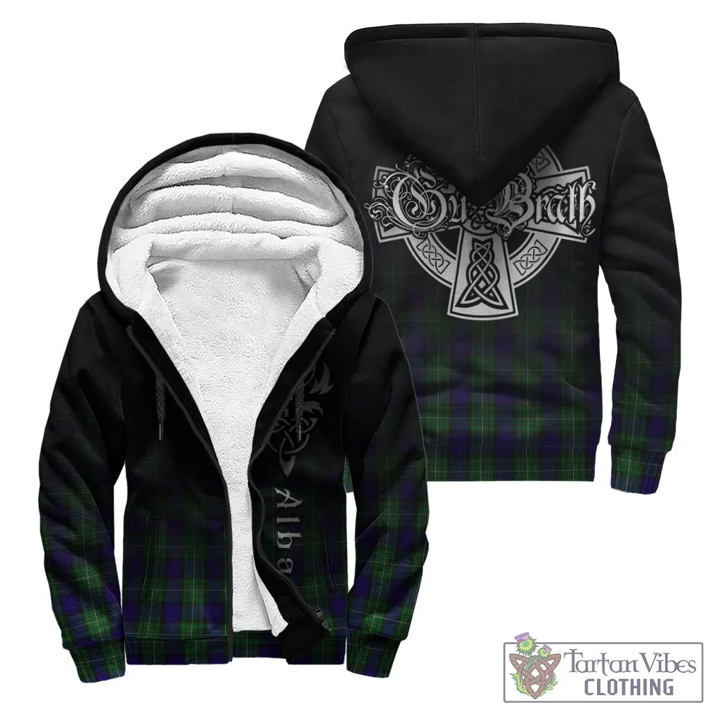 Alexander Tartan Sherpa Hoodie Featuring Alba Gu Brath Family Crest Celtic Inspired