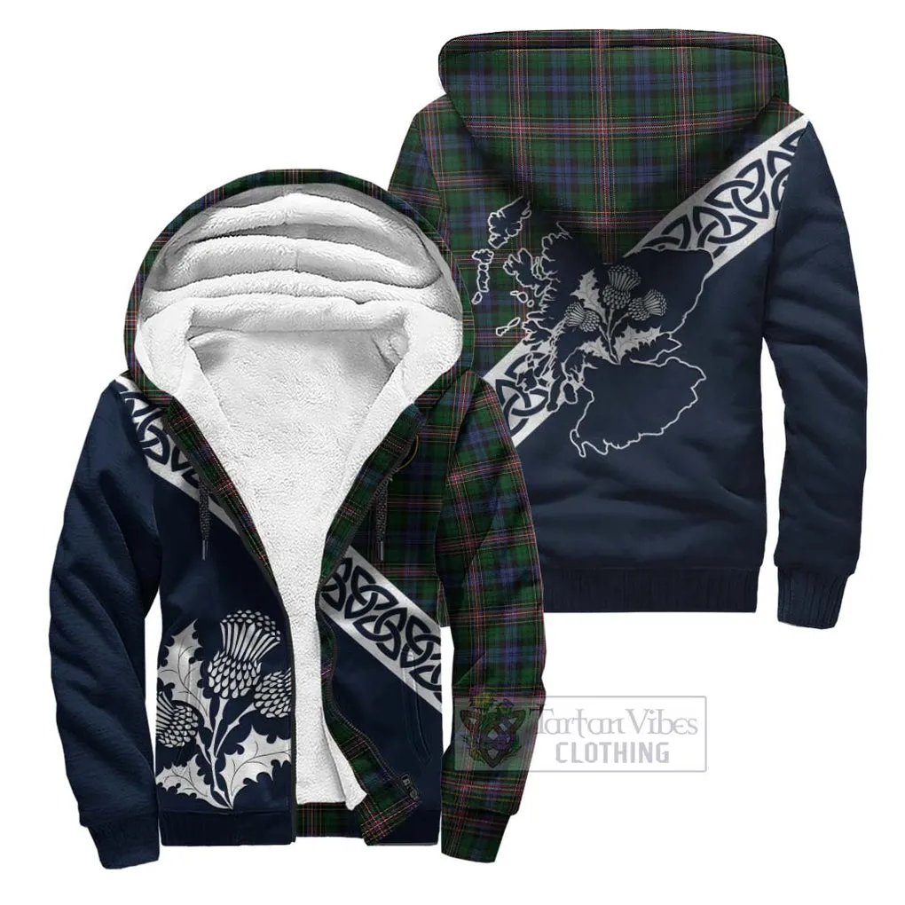 Allison Tartan Sherpa Hoodie Featuring Thistle and Scotland Map