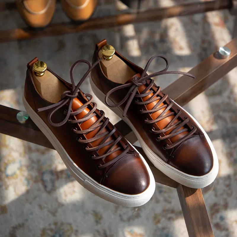 American Retro Handmade Leather Sneakers