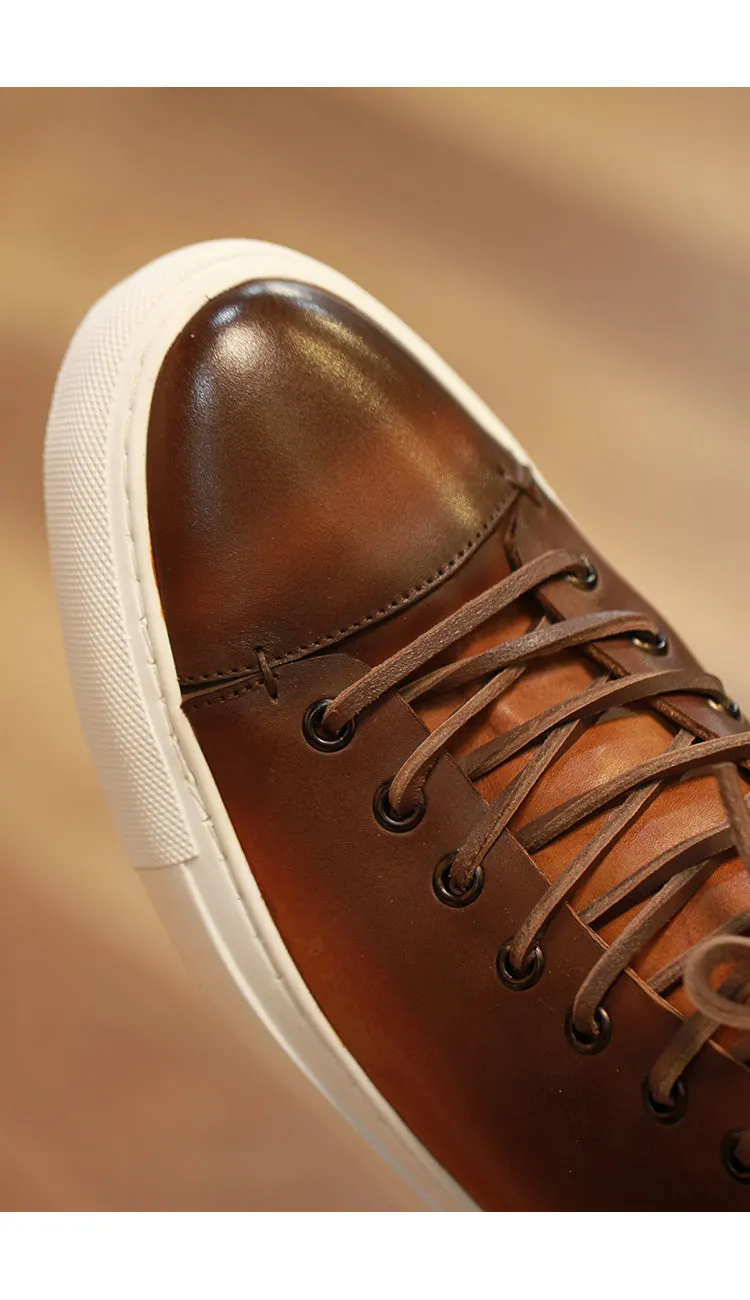 American Retro Handmade Leather Sneakers