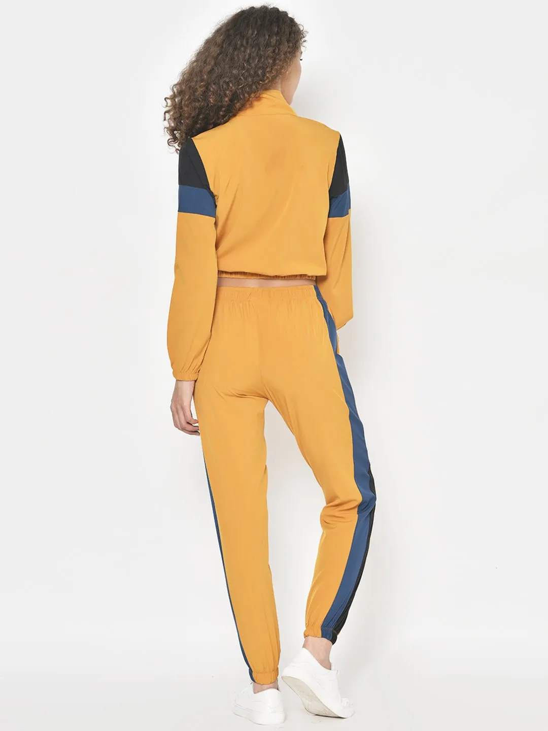 AmericanElm Women's Yellow Stretchable Stylish Tracksuits