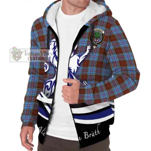 Anderson Modern Tartan Sherpa Hoodie with Alba Gu Brath Regal Lion Emblem