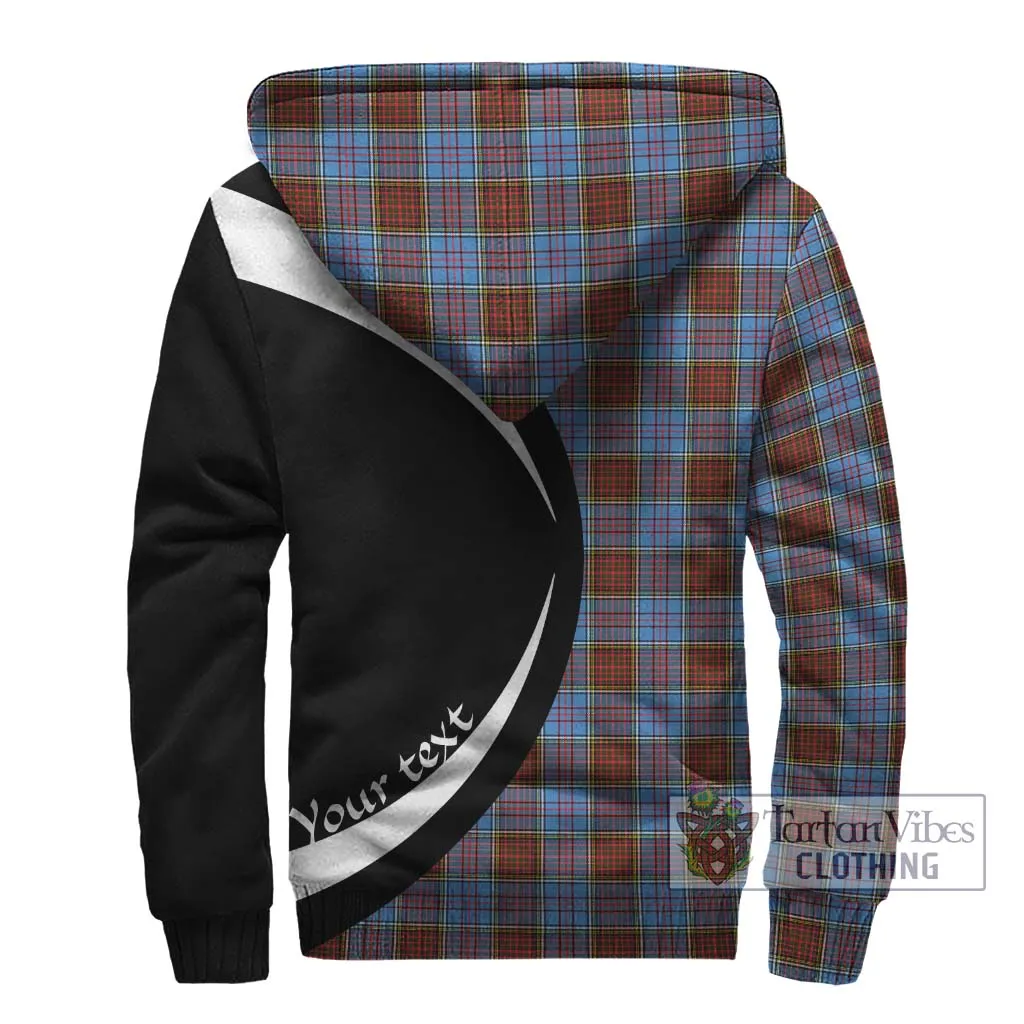 Anderson Modern Tartan Sherpa Hoodie with Family Crest Circle Style