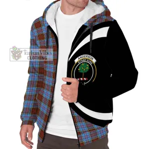 Anderson Modern Tartan Sherpa Hoodie with Family Crest Circle Style